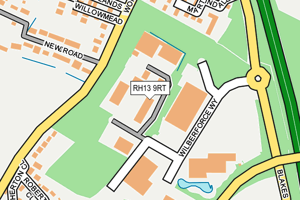 RH13 9RT map - OS OpenMap – Local (Ordnance Survey)