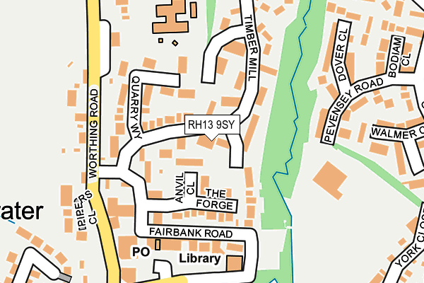 RH13 9SY map - OS OpenMap – Local (Ordnance Survey)