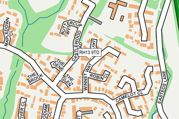 RH13 9TD map - OS OpenMap – Local (Ordnance Survey)