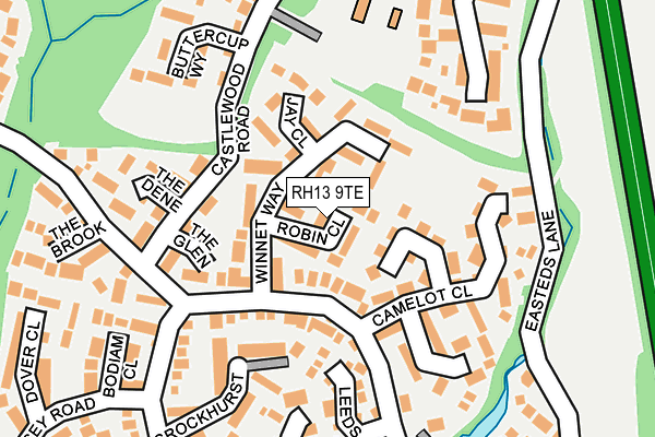 RH13 9TE map - OS OpenMap – Local (Ordnance Survey)