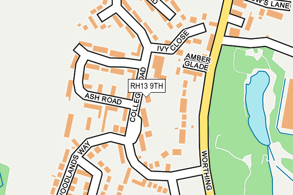 RH13 9TH map - OS OpenMap – Local (Ordnance Survey)