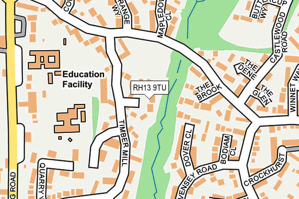 RH13 9TU map - OS OpenMap – Local (Ordnance Survey)