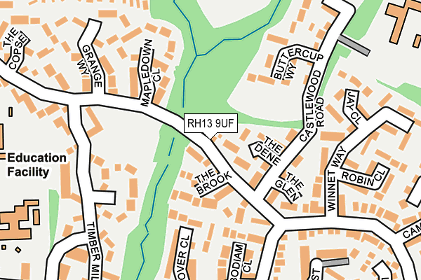 RH13 9UF map - OS OpenMap – Local (Ordnance Survey)