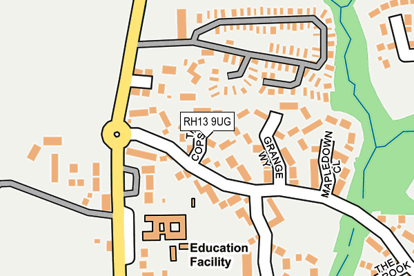 RH13 9UG map - OS OpenMap – Local (Ordnance Survey)