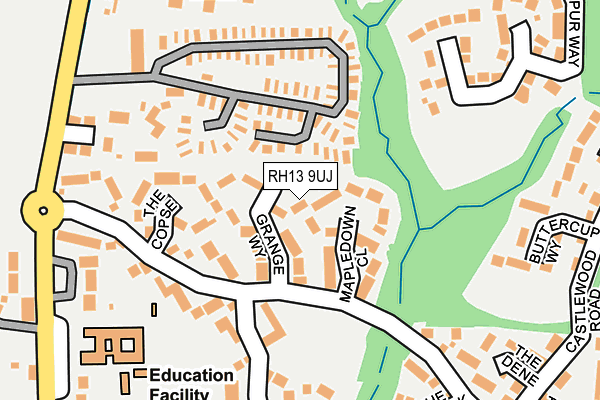 RH13 9UJ map - OS OpenMap – Local (Ordnance Survey)