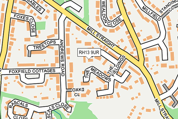 RH13 9UR map - OS OpenMap – Local (Ordnance Survey)