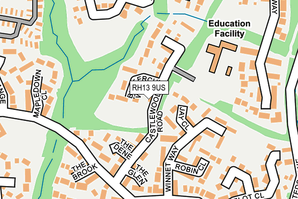 RH13 9US map - OS OpenMap – Local (Ordnance Survey)