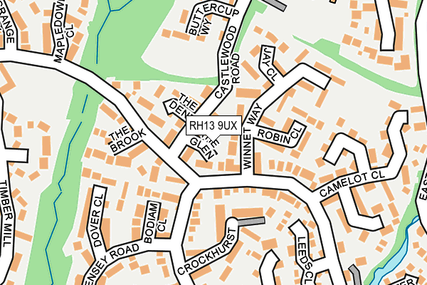 RH13 9UX map - OS OpenMap – Local (Ordnance Survey)