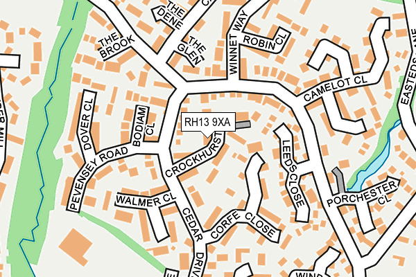 RH13 9XA map - OS OpenMap – Local (Ordnance Survey)