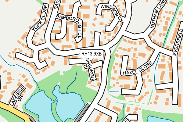 RH13 9XB map - OS OpenMap – Local (Ordnance Survey)