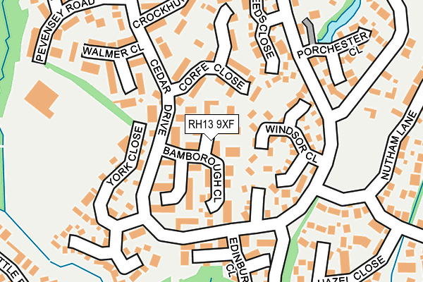 RH13 9XF map - OS OpenMap – Local (Ordnance Survey)