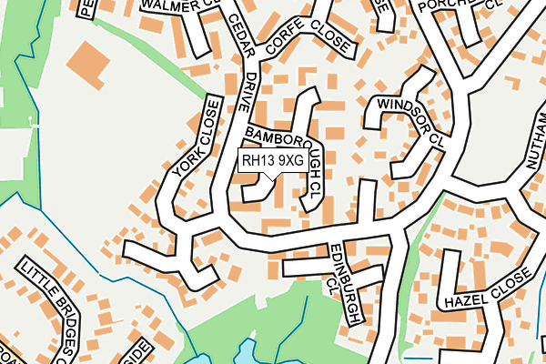 RH13 9XG map - OS OpenMap – Local (Ordnance Survey)