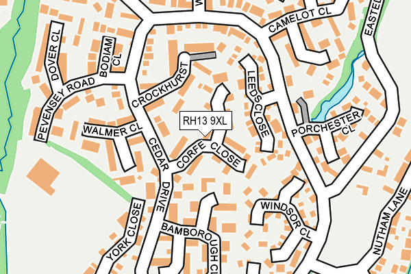 RH13 9XL map - OS OpenMap – Local (Ordnance Survey)