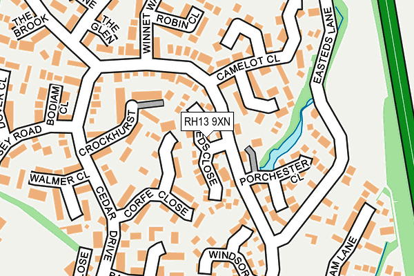 RH13 9XN map - OS OpenMap – Local (Ordnance Survey)