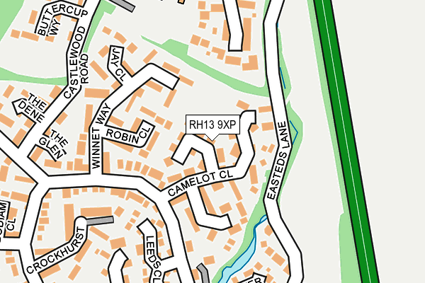 RH13 9XP map - OS OpenMap – Local (Ordnance Survey)