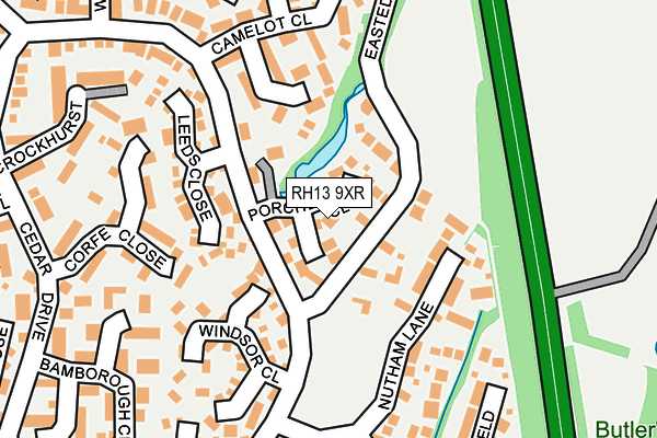 RH13 9XR map - OS OpenMap – Local (Ordnance Survey)