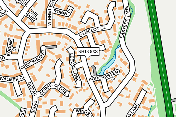 RH13 9XS map - OS OpenMap – Local (Ordnance Survey)