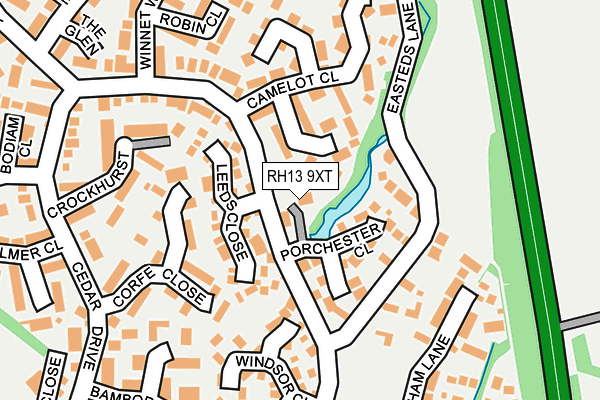 RH13 9XT map - OS OpenMap – Local (Ordnance Survey)