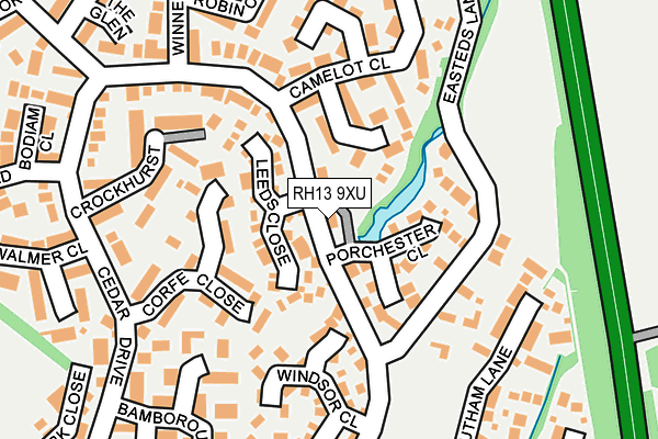 RH13 9XU map - OS OpenMap – Local (Ordnance Survey)
