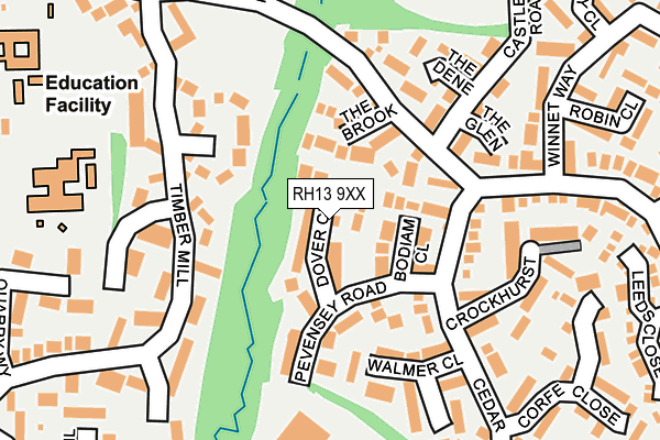 RH13 9XX map - OS OpenMap – Local (Ordnance Survey)