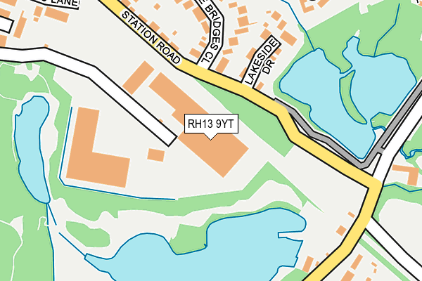 RH13 9YT map - OS OpenMap – Local (Ordnance Survey)