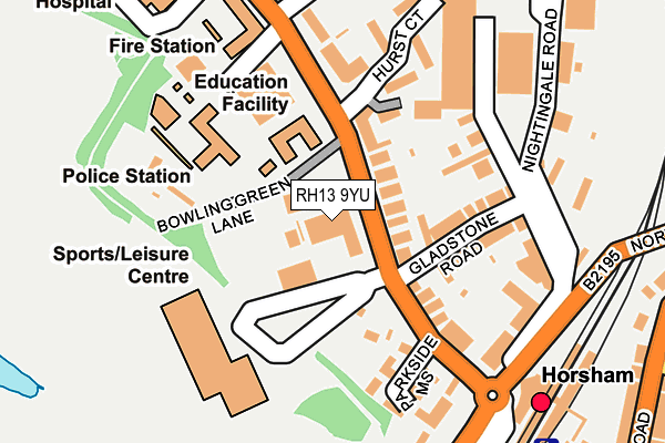 RH13 9YU map - OS OpenMap – Local (Ordnance Survey)