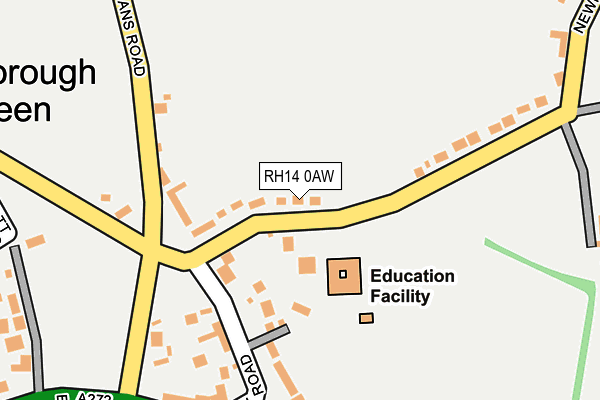 RH14 0AW map - OS OpenMap – Local (Ordnance Survey)