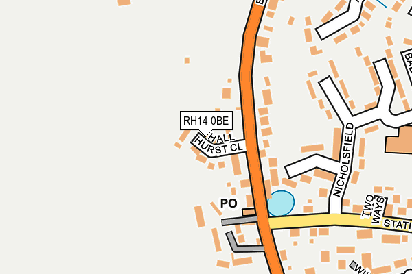RH14 0BE map - OS OpenMap – Local (Ordnance Survey)