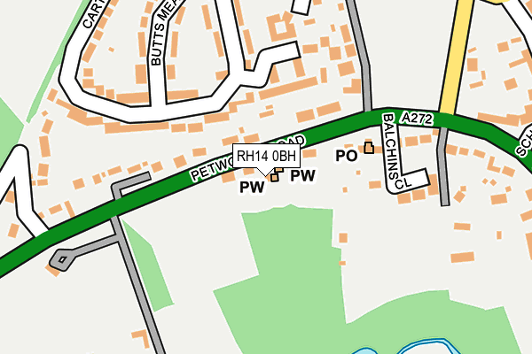 RH14 0BH map - OS OpenMap – Local (Ordnance Survey)