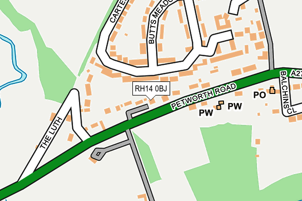 RH14 0BJ map - OS OpenMap – Local (Ordnance Survey)
