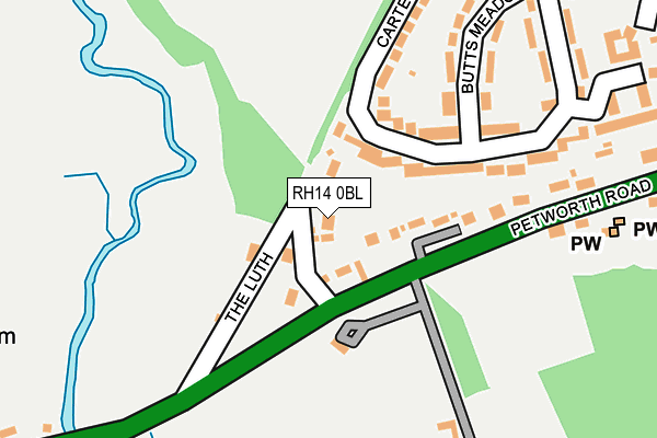 RH14 0BL map - OS OpenMap – Local (Ordnance Survey)