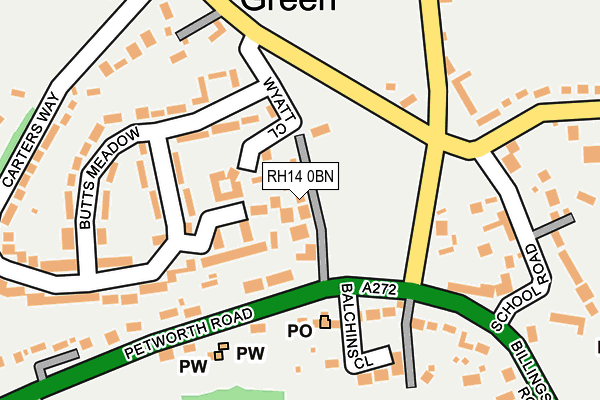 RH14 0BN map - OS OpenMap – Local (Ordnance Survey)