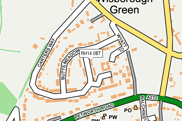 RH14 0BT map - OS OpenMap – Local (Ordnance Survey)