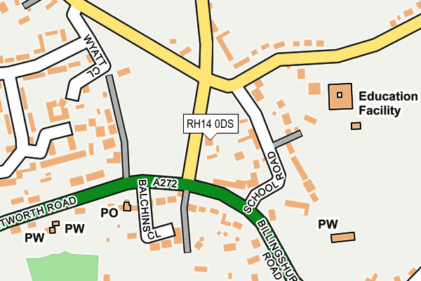 RH14 0DS map - OS OpenMap – Local (Ordnance Survey)