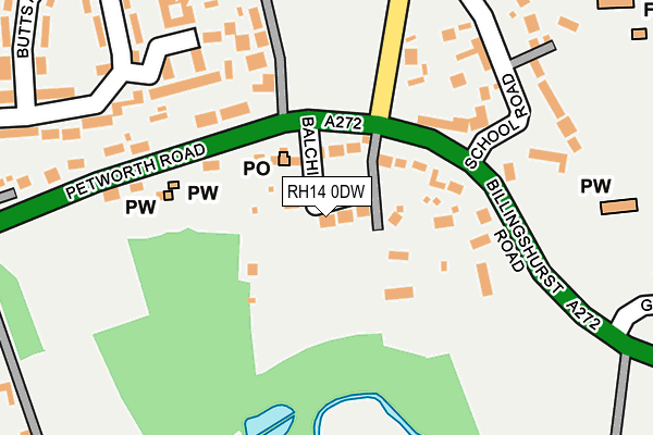 RH14 0DW map - OS OpenMap – Local (Ordnance Survey)
