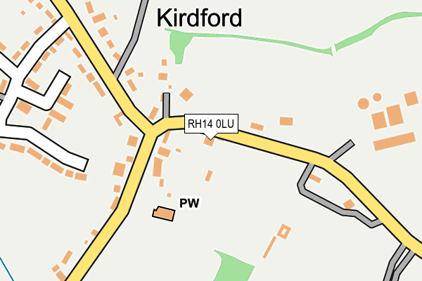 RH14 0LU map - OS OpenMap – Local (Ordnance Survey)