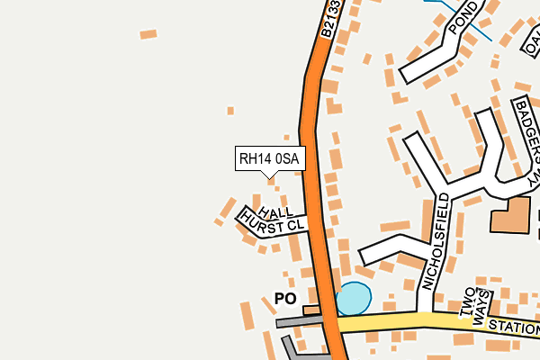 RH14 0SA map - OS OpenMap – Local (Ordnance Survey)