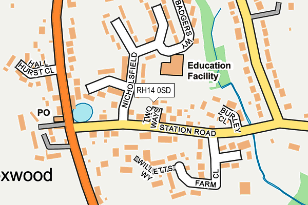 RH14 0SD map - OS OpenMap – Local (Ordnance Survey)