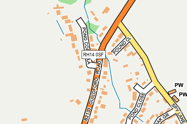 RH14 0SF map - OS OpenMap – Local (Ordnance Survey)