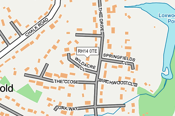 RH14 0TE map - OS OpenMap – Local (Ordnance Survey)