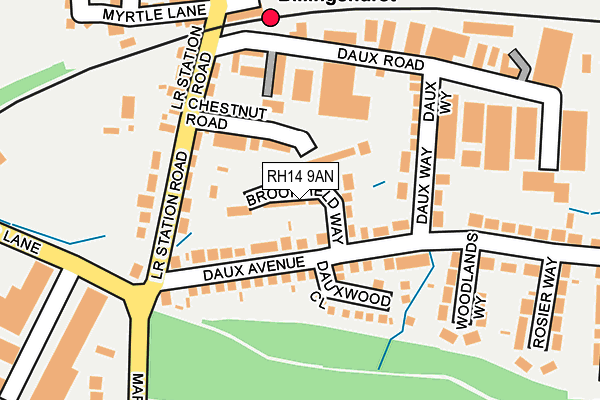 RH14 9AN map - OS OpenMap – Local (Ordnance Survey)