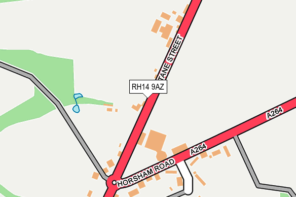 RH14 9AZ map - OS OpenMap – Local (Ordnance Survey)