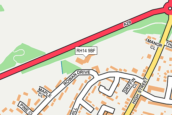 RH14 9BF map - OS OpenMap – Local (Ordnance Survey)