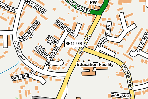 RH14 9ER map - OS OpenMap – Local (Ordnance Survey)