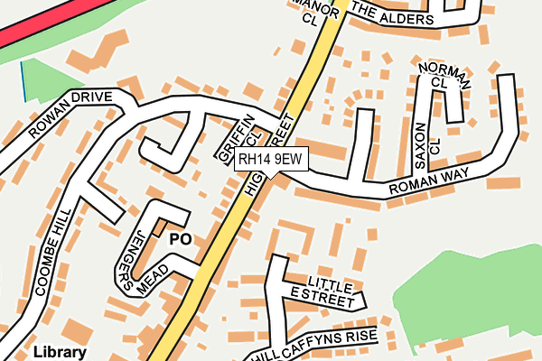 RH14 9EW map - OS OpenMap – Local (Ordnance Survey)