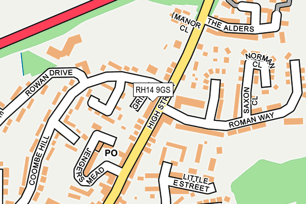 RH14 9GS map - OS OpenMap – Local (Ordnance Survey)