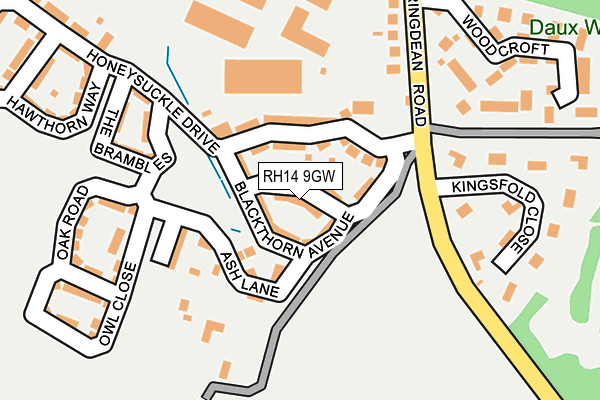 RH14 9GW map - OS OpenMap – Local (Ordnance Survey)