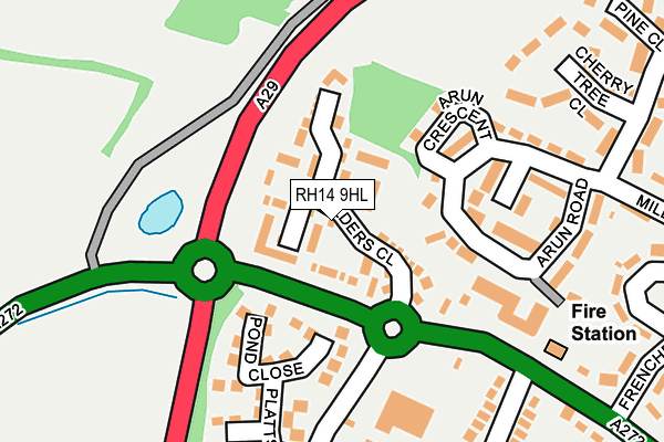 RH14 9HL map - OS OpenMap – Local (Ordnance Survey)