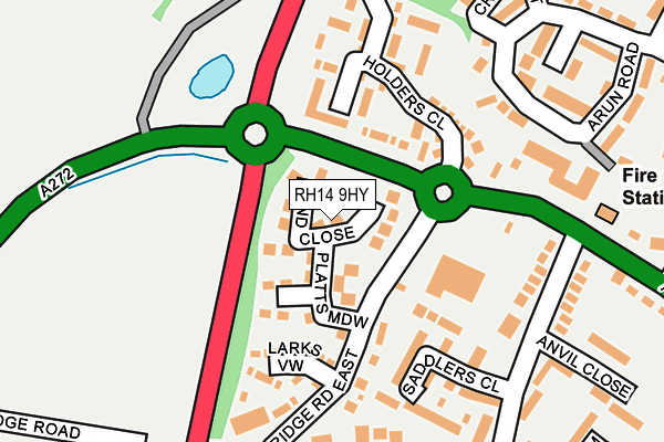 RH14 9HY map - OS OpenMap – Local (Ordnance Survey)