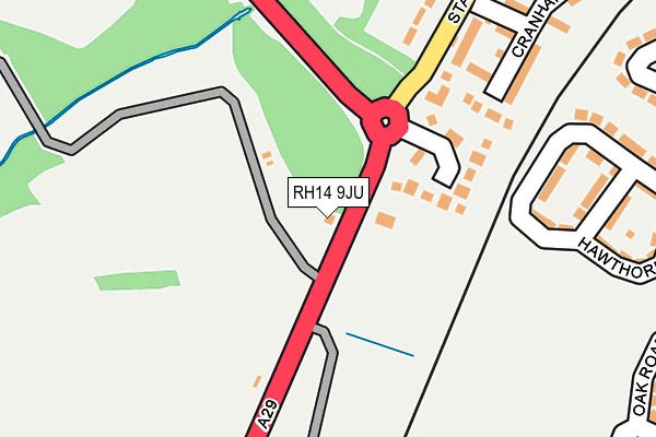 RH14 9JU map - OS OpenMap – Local (Ordnance Survey)
